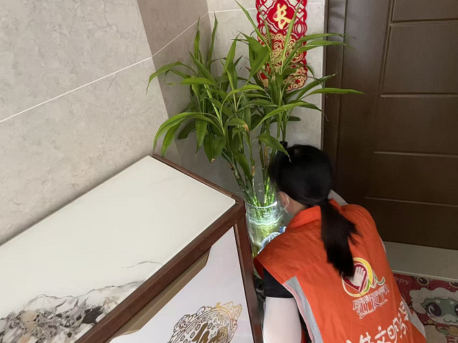 图片4：党员志愿者入户仔细检查各类积水容器，记录阳性积水数.png